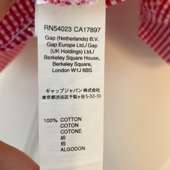 Gap Kids XS Red Gingham Button Down Shirt - Picture 7 of 8